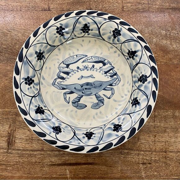 Blue Crab Bay 8” salad or soup bowl summer beach theme - Picture 2 of 3